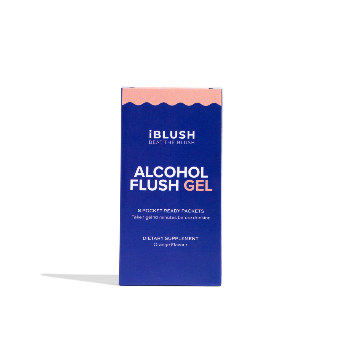 iBlush alcohol flush gel product - white background