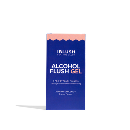 iBlush alcohol flush gel product - white background