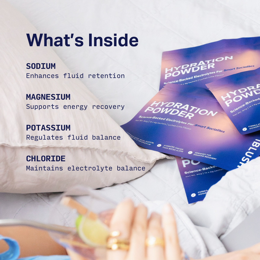 Images showing what is inside iblush hydration powder and the benefits of each ingredient. 